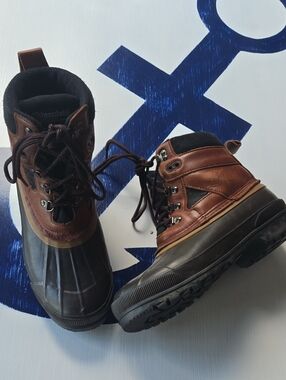 Men's Bass Cognac Brown Leather Duck Boots Size 9